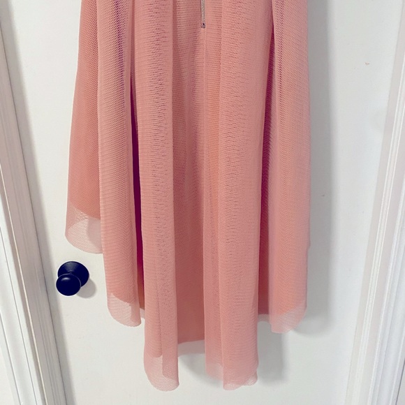 Elliatt Elysian High-low size Dress in Blush with mesh overlay - Picture 5 of 7